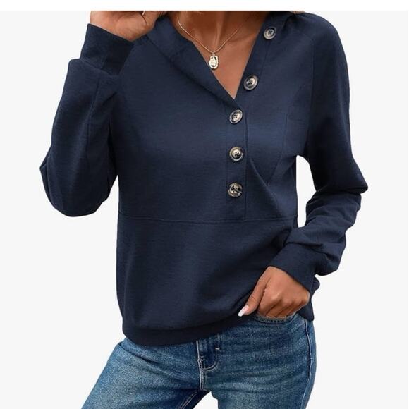 SweatyRocks Women's Casual Long Sleeve Raglan Pullover Top Hoodie Medium - Picture 1 of 9